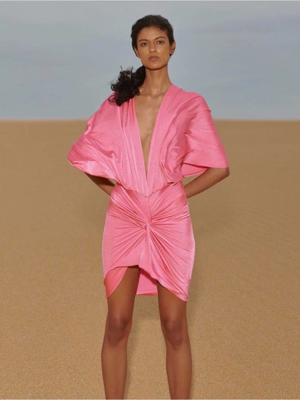 Baobab - Mia mini dress batwing ruched mini coral - Picture 7 of 7